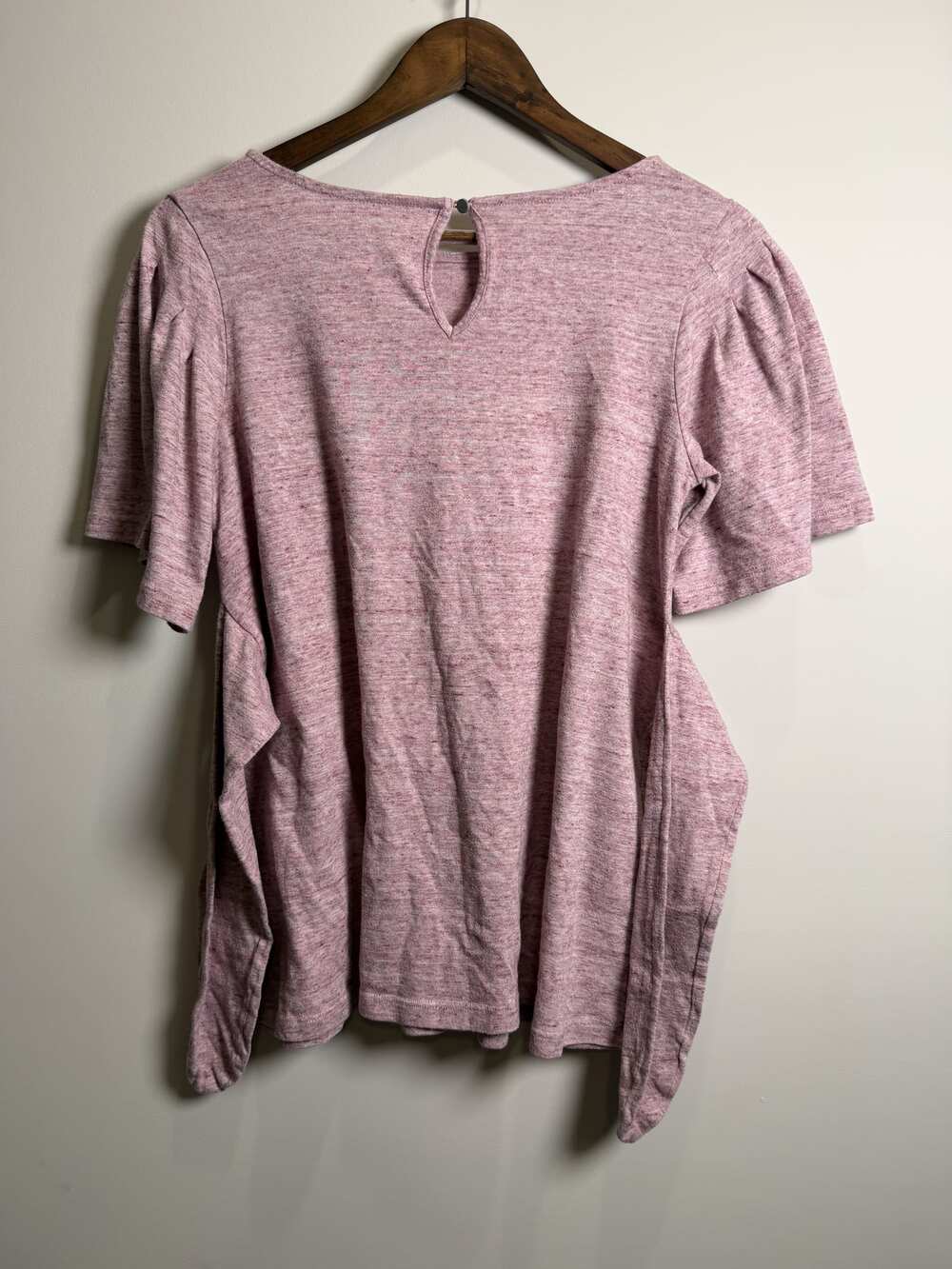 Womens Pink Heathered Short-Sleeve Top - Picture 1 of 5